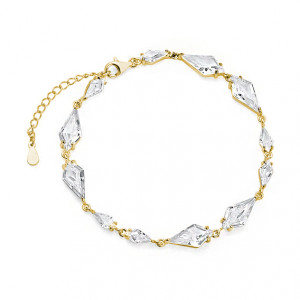 Bratara argint placata cu aur galben cu pietre DiAmanti Z1462BG_W-DIA (Argint 925‰ 8,2 g.)